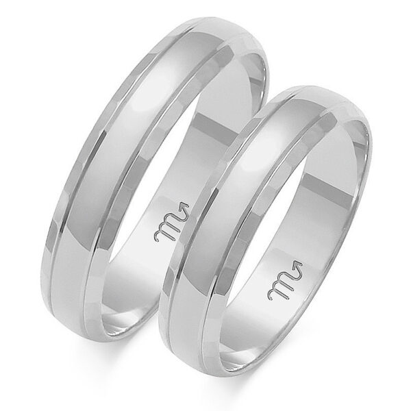 Artystyczne Obrączki Półokrągłe z Diamentowaną Fazą 4,5mm