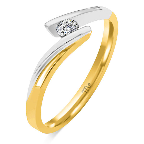 Pierścionek z Diamentem Naturalnym 0,10ct h-si