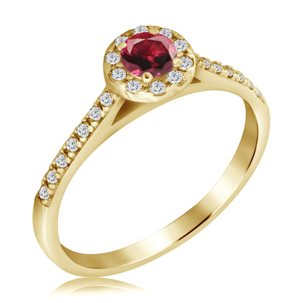 Pierścionek z Rubinem I Diamentami 0,43ct