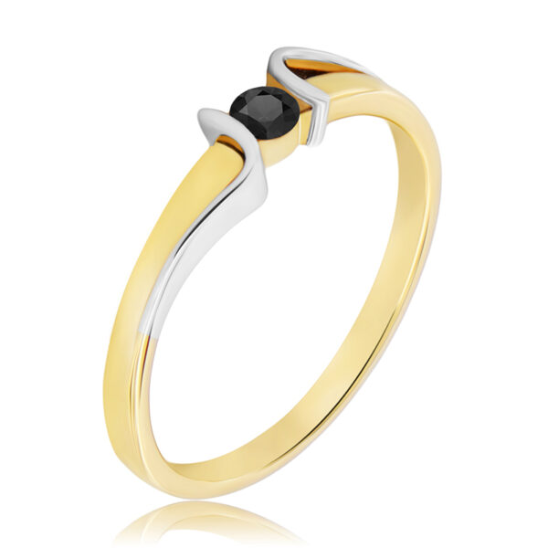 Pierśconek z Naturalnym Czarnym Diamentem 0,10ct