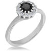 Pierścionek z Czarnym Diamentem i Diamentami Naturalnymi 0,84ct