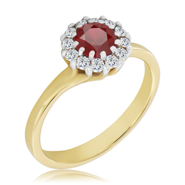 Pierścionek z Rubinem I Diamentami Naturalnymi 0,65ct