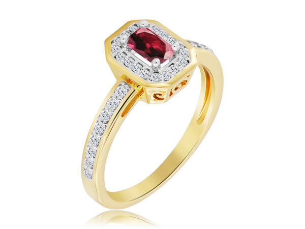 WK-32-RU Pierścionek z Rubinem i Diamentami Naturalnymi 0,59ct