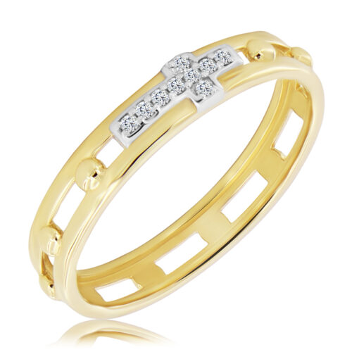 WK-55-DN Pierścionek Różaniec z Naturalnymi Diamentami 0,05ct