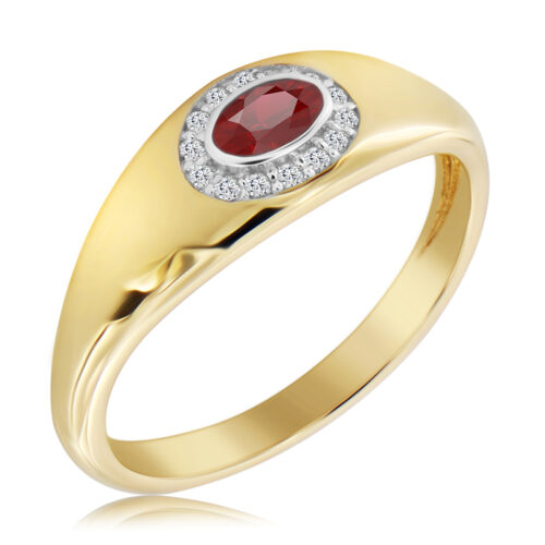 WK-57-RU Pierścionek z Rubinem i Naturalnymi Diamentami 0,29ct